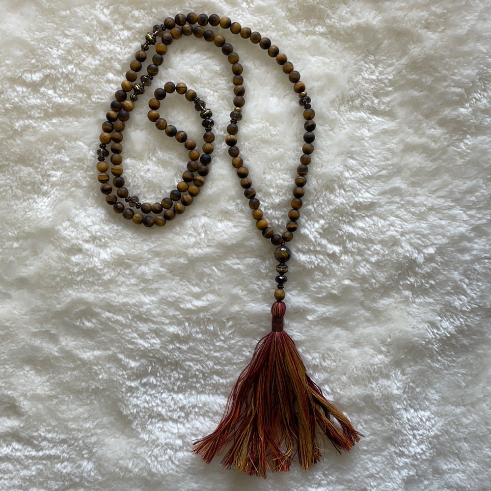 Handmade Beaded Necklace with Tassel